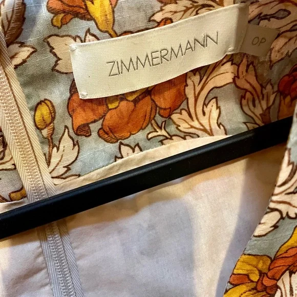 Zimmermann Andie Buttoned Mini Dress in Blue Floral 0P - Picture 11 of 14